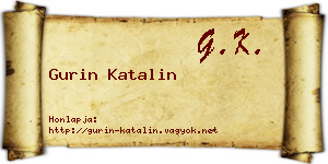 Gurin Katalin névjegykártya